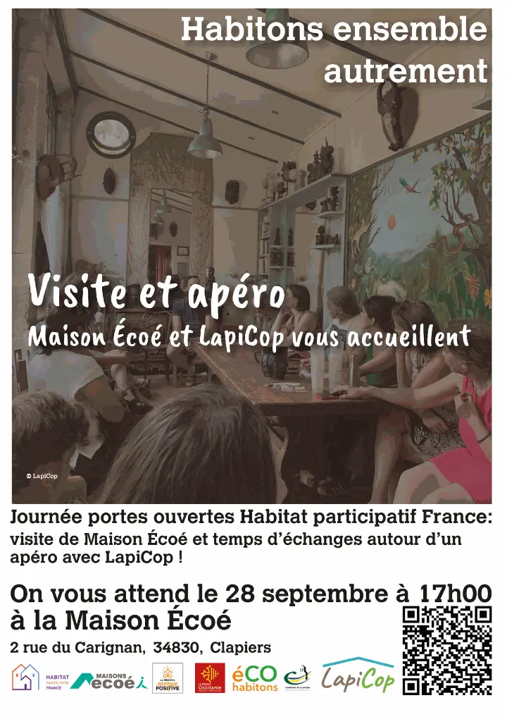 Affiche evenement LapiCop le 28 Septembre 2025 à 17h00 à la Maison Écoé (2 rue du Carignan, 34830, Clapiers)